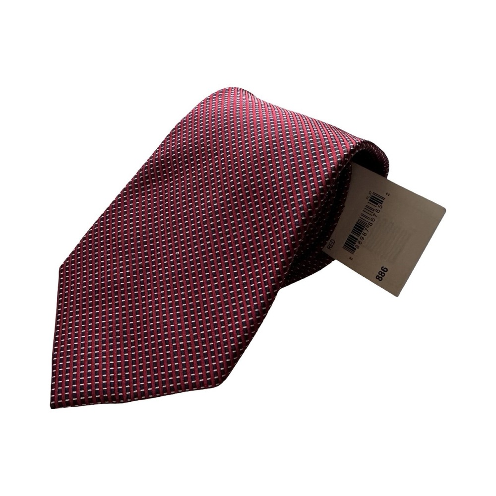 Brooks Brothers Red Silver Blue Pure Silk Men’s Tie 3.5 Inch Width NWT